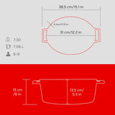 LAVA CAST IRON OVAL CASSEROLE. TRENDY, 25X31CM - Mabrook Hotel Supplies